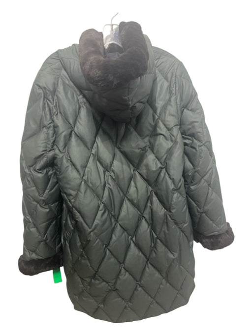 1 Madison Size L Green, Black, Brown Polyester Blend Down Fill Reversible Coat Green, Black, Brown / L