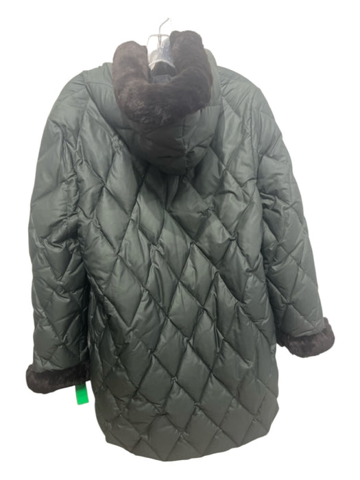 1 Madison Size L Green, Black, Brown Polyester Blend Down Fill Reversible Coat Green, Black, Brown / L