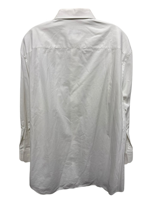 Zegna Size 17 White Cotton Solid Button Up Men's Long Sleeve Shirt White / 17