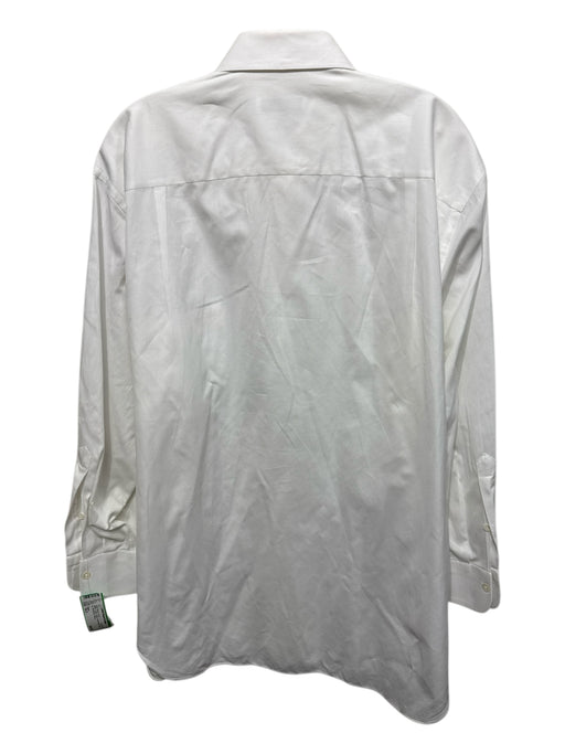 Zegna Size 16.5 White Cotton Solid Front Pocket Button up Long Sleeve Shirt White / 16.5