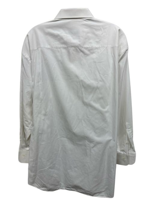 Zegna Size 17 White Cotton Solid Button Up Men's Long Sleeve Shirt White / 17