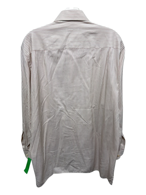 Zegna Size M Red & Beige Cotton Striped Button up Men's Long Sleeve Shirt Red & Beige / M