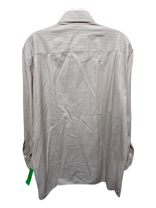 Zegna Size M Red & Beige Cotton Striped Button up Men's Long Sleeve Shirt Red & Beige / M