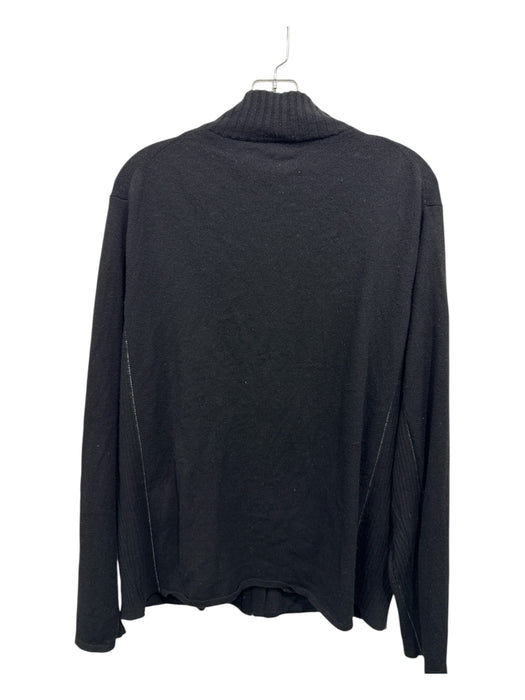 Saks Fifth Ave Size L Black Cashmere Solid Zip UP Men's Sweater Black / L
