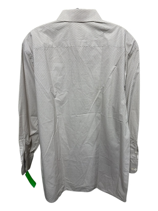 Zegna Size L Tan & White Cotton Abstract Button up Men's Long Sleeve Shirt Tan & White / L