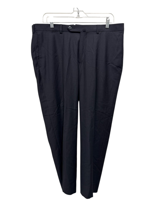 Zegna Size 52 Black Wool Solid Dress Men's Pants Black / 52