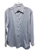 Zegna Size M Light blue Cotton Solid Button Up Men's Long Sleeve Shirt Light blue / M