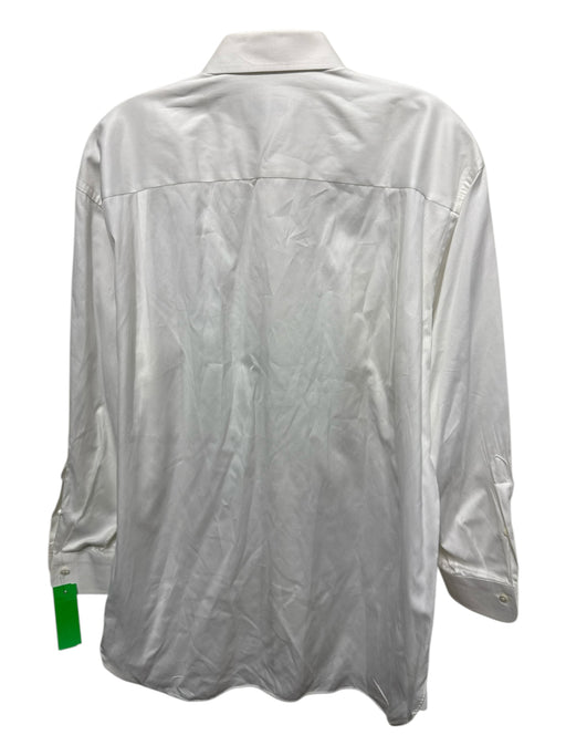 Zegna Size 16.5 White Cotton Solid Button Up front pocket Long Sleeve Shirt White / 16.5