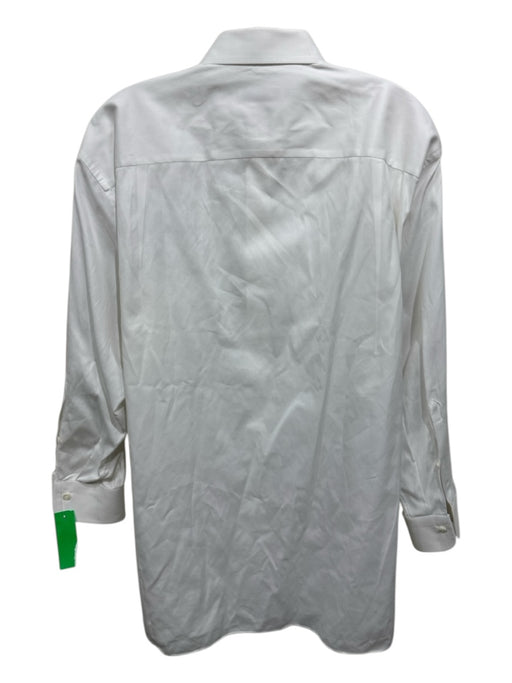 Zegna Size 16.5 White Cotton Solid Button Up front pocket Long Sleeve Shirt White / 16.5