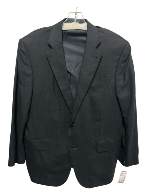 Zegna Black Wool Twill 2 Button Men's Blazer Black / 54