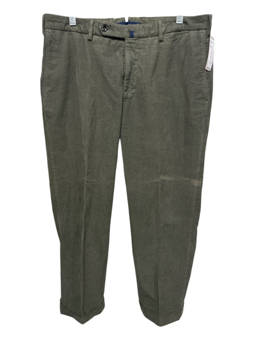 Incotex Size 36 Green Cotton Cordouroy Cuffed Khakis Men's Pants Green / 36