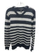 Bloomingdales Size M Light Gray & Dark Gray Cashmere Striped Men's Sweater Light Gray & Dark Gray / M