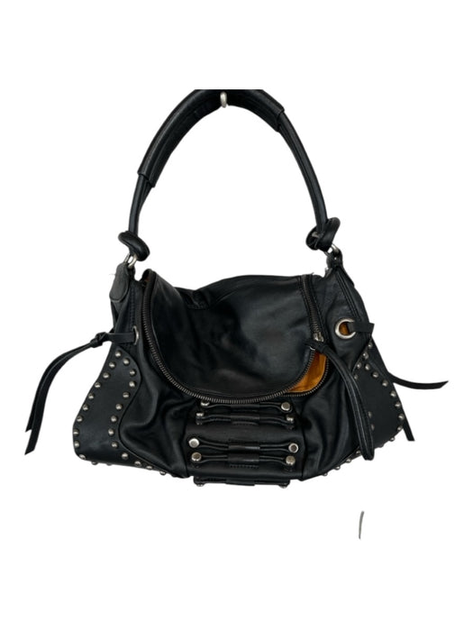 HYPE Black Leather Top Handle Studded Bag Black / M