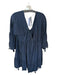 Misa Size XS Navy Long Bell Sleeve Tassels V Neck Dress Navy / XS
