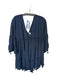 Misa Size XS Navy Long Bell Sleeve Tassels V Neck Dress Navy / XS