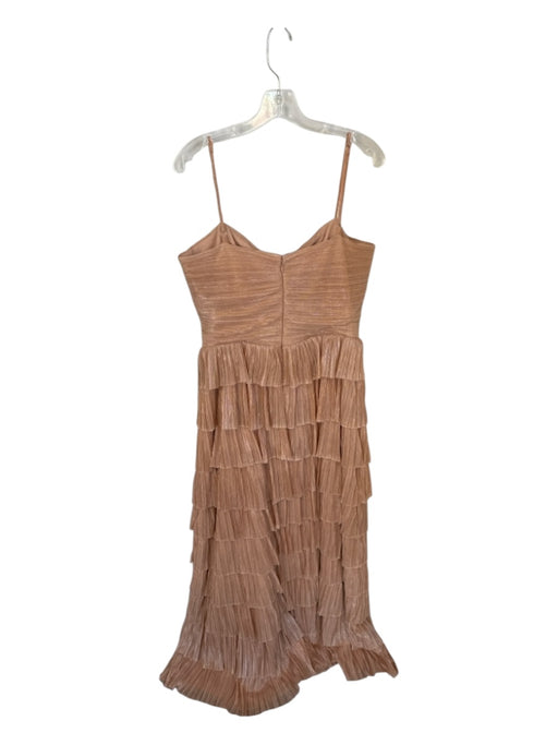 Corey lynn calter Size S Tan & Pink Polyester Short Balloon Sleeve Flowers Dress Tan & Pink / S