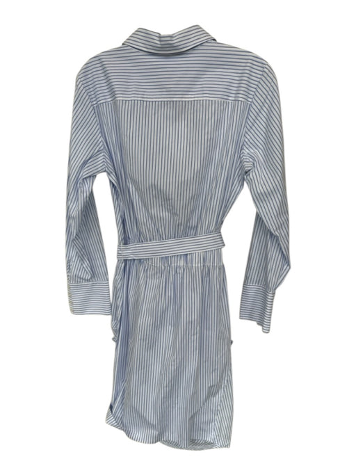 Generation Love Size 4 Blue & White Cotton Blend Button Up Long Sleeve Dress Blue & White / 4