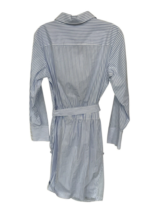 Generation Love Size 4 Blue & White Cotton Blend Button Up Long Sleeve Dress Blue & White / 4