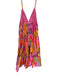 Farm Rio Size S Pink & Multi Cotton Floral Spaghetti Strap V Neck Dress Pink & Multi / S