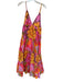 Farm Rio Size S Pink & Multi Cotton Floral Spaghetti Strap V Neck Dress Pink & Multi / S