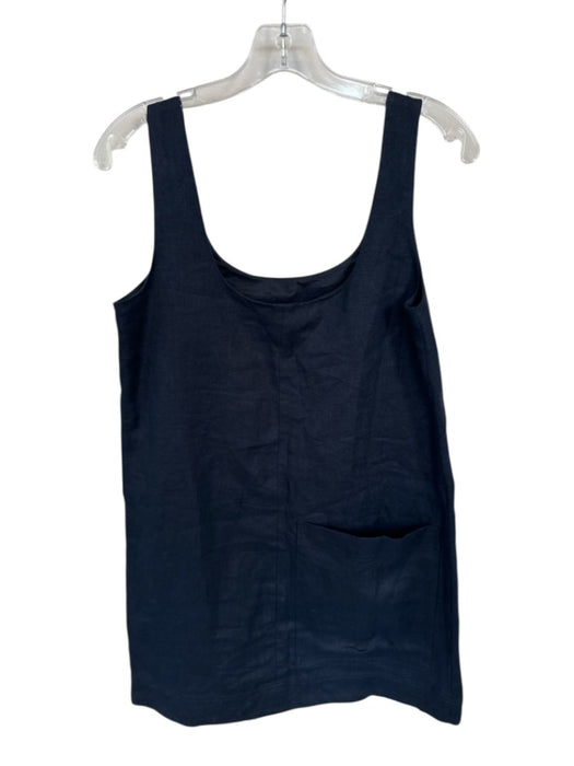 Banana Republic Size XS Navy Cotton Scoop Neck Front & Back Pockets Mini Dress Navy / XS
