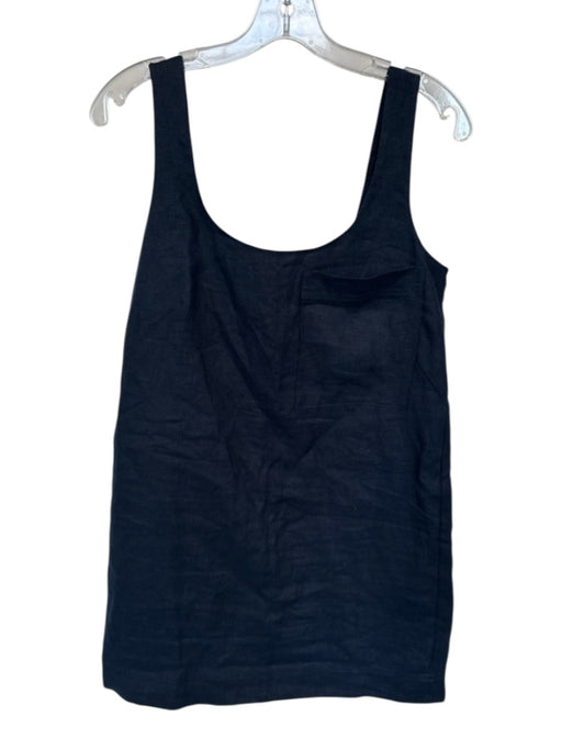 Banana Republic Size XS Navy Cotton Scoop Neck Front & Back Pockets Mini Dress Navy / XS