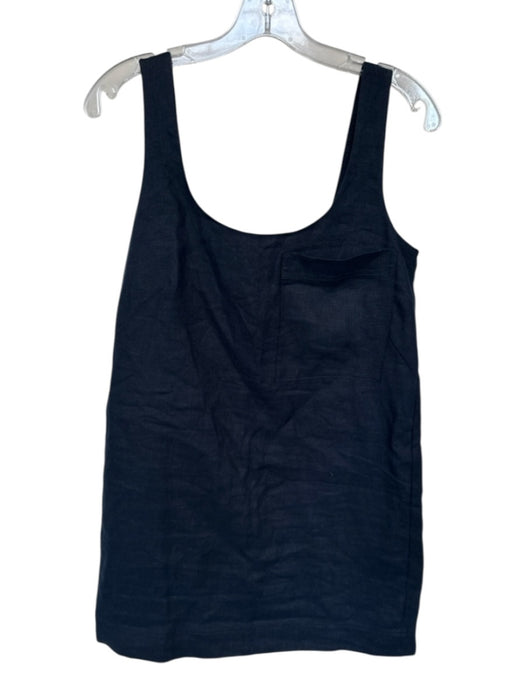 Banana Republic Size XS Navy Cotton Scoop Neck Front & Back Pockets Mini Dress Navy / XS