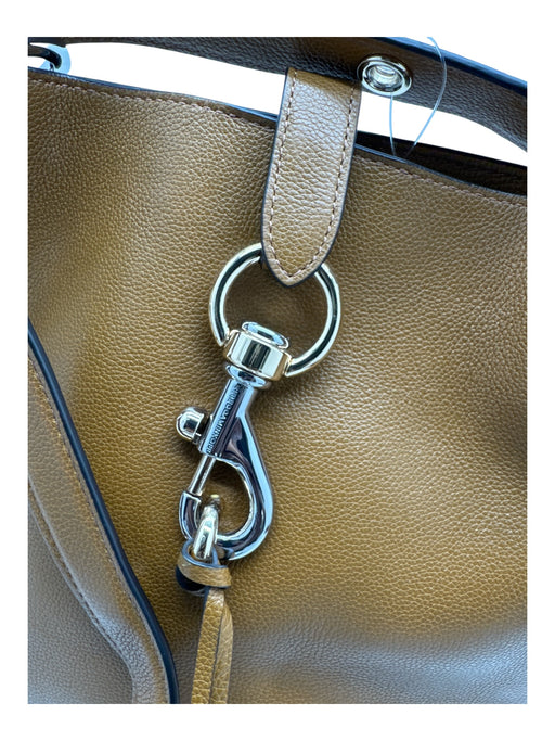 Rebecca Minkoff Yellow Brown Leather Mixed Tone Hardware Snap Closure Bag Yellow Brown