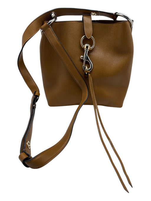 Rebecca Minkoff Yellow Brown Leather Mixed Tone Hardware Snap Closure Bag Yellow Brown