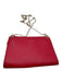 Henri Bendel Red Leather Gold Tone Hardware Chain Strap Zipper Closure Bag Red