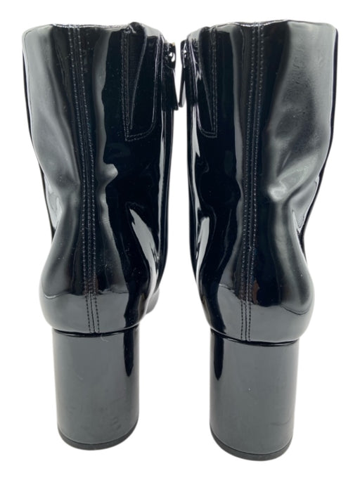 Sam Edelman Shoe Size 7.5 Black Leather Upper Patent Leather Square Toe Boots Black / 7.5