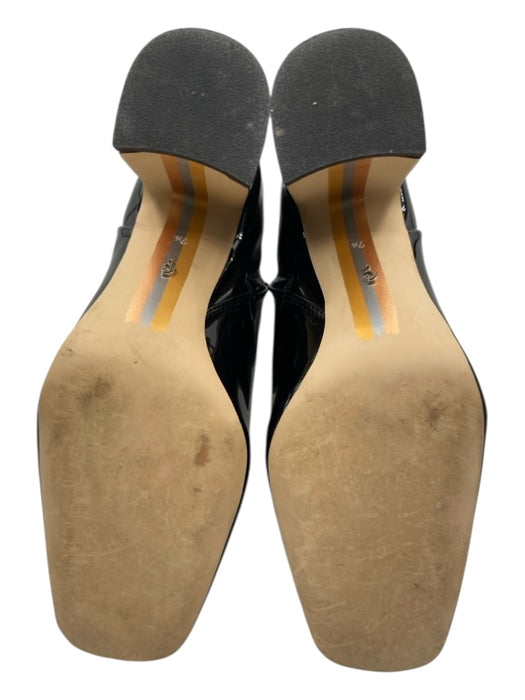 Sam Edelman Shoe Size 7.5 Black Leather Upper Patent Leather Square Toe Boots Black / 7.5