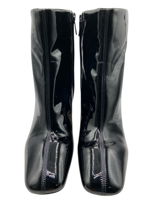 Sam Edelman Shoe Size 7.5 Black Leather Upper Patent Leather Square Toe Boots Black / 7.5