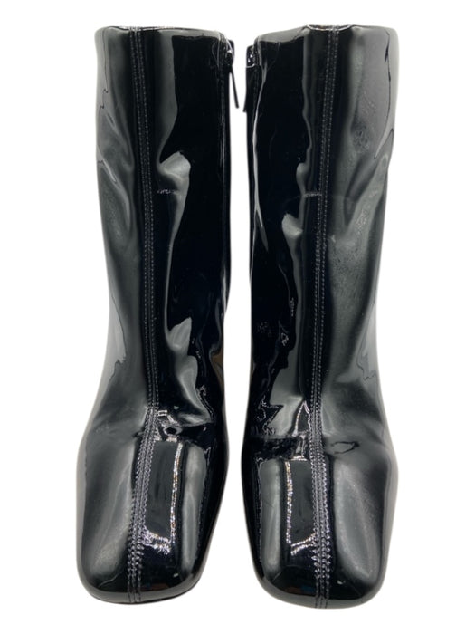 Sam Edelman Shoe Size 7.5 Black Leather Upper Patent Leather Square Toe Boots Black / 7.5