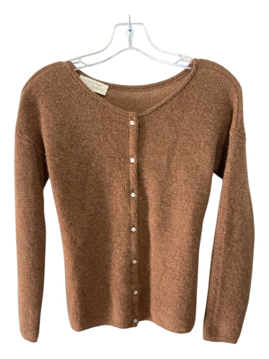 Sezane Size XXS Brown Mohair Blend Round Neck Cardigan Brown / XXS