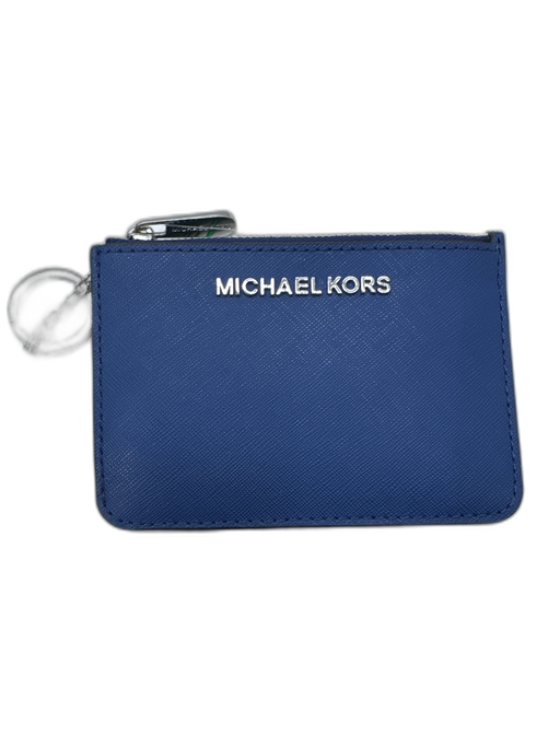 Michael Kors Cobalt Blue Saffiano Leather Small Keychain Card holder Wallets Cobalt Blue