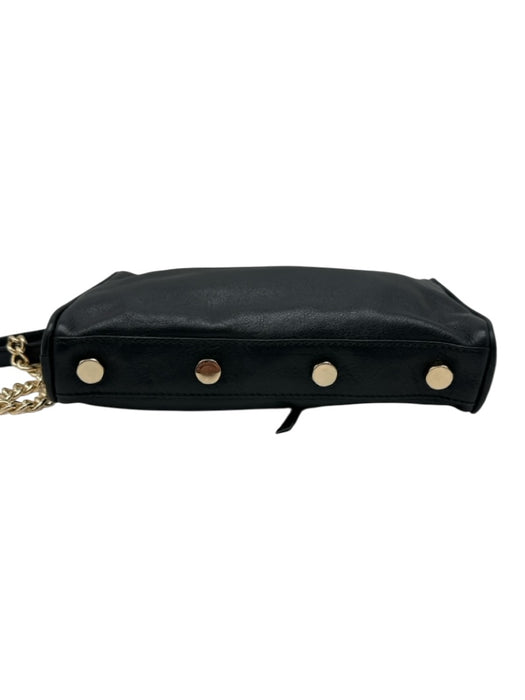 Rebecca Minkoff Black Leather Gold hardware Chain Zipper Crossbody Bag Black / Small