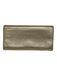 Michael Kors Gold Leather Logo Snap Closure Clutch Wallets Gold