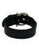 Salvatore Ferragamo Black Leather Croc Gold Buckle Case Bracelet Black