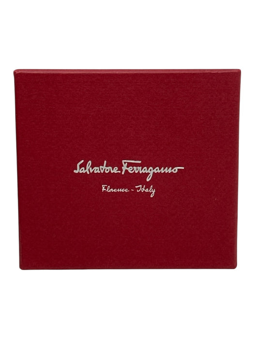 Salvatore Ferragamo Black Leather Croc Gold Buckle Case Bracelet Black