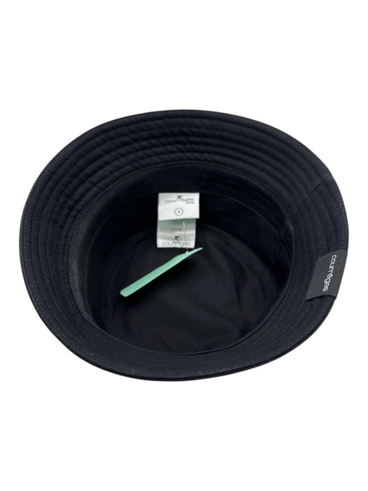 Courreges Black Cotton Logo Stitch Detail Bucket Hat Black / S
