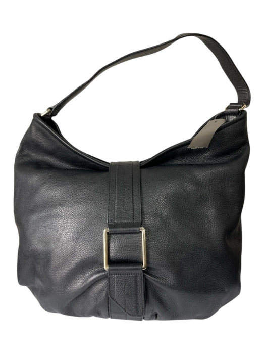 Cole Haan Black Pebbled Leather Magnetic Closure Bag Black