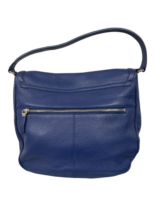 Cole Haan Cobalt Blue Pebble Leather Magnetic  Flap Bag Cobalt Blue