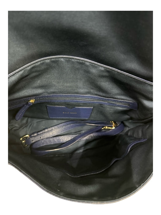 Cole Haan Cobalt Blue Pebble Leather Magnetic  Flap Bag Cobalt Blue