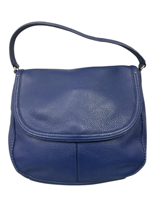 Cole Haan Cobalt Blue Pebble Leather Magnetic  Flap Bag Cobalt Blue