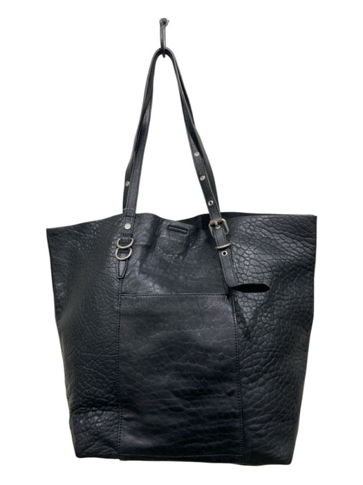 Frye Black Leather Magnetic Closure Tote Bag Black