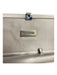 St John Silver Satin Sequins Top Close Clutch Silver