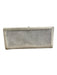 St John Silver Satin Sequins Top Close Clutch Silver