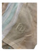 Gucci Tan, White, & Green COTTON & LINEN Fringe Detail Metallic Thread scarf Tan, White, & Green / Large