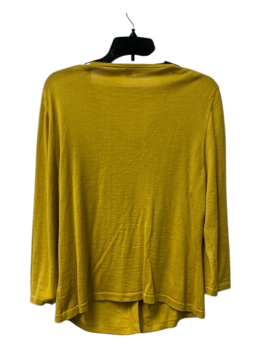 St John Size Est L Mustard Wool, Silk, Cashmere Button Down Round Neck Top Mustard / Est L